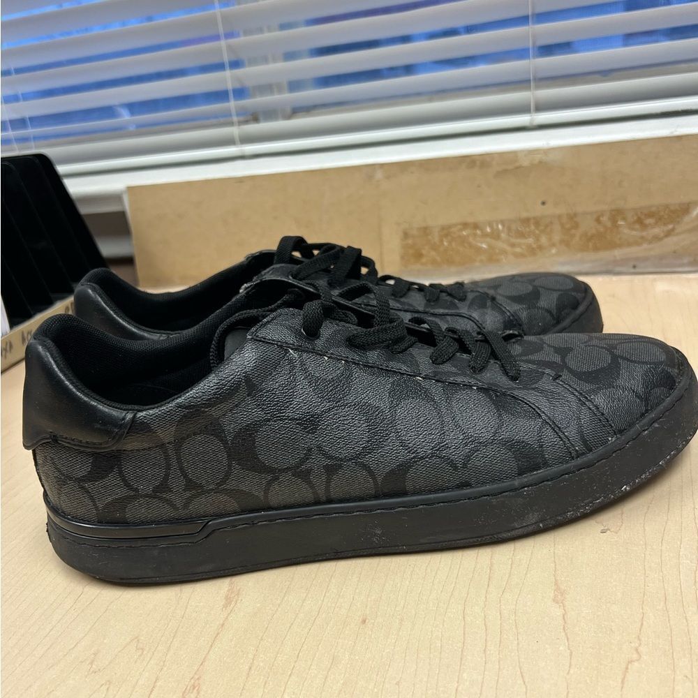 Coach Men’s Black High Line Signature All Over Print Low-Top Sneakers Mens 13
